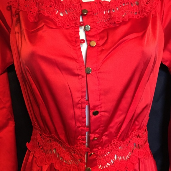 SEXY NIGHTGOWN DUSTER RED BY DYGARNI SIZE SMALL - Picture 3 of 4